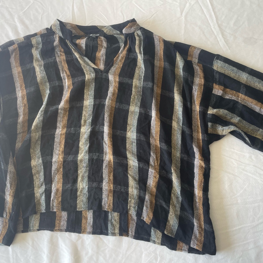 Madewell Oversized XL Highroad Popover Shirt in Lessing Plaid extra large - Picture 5 of 10